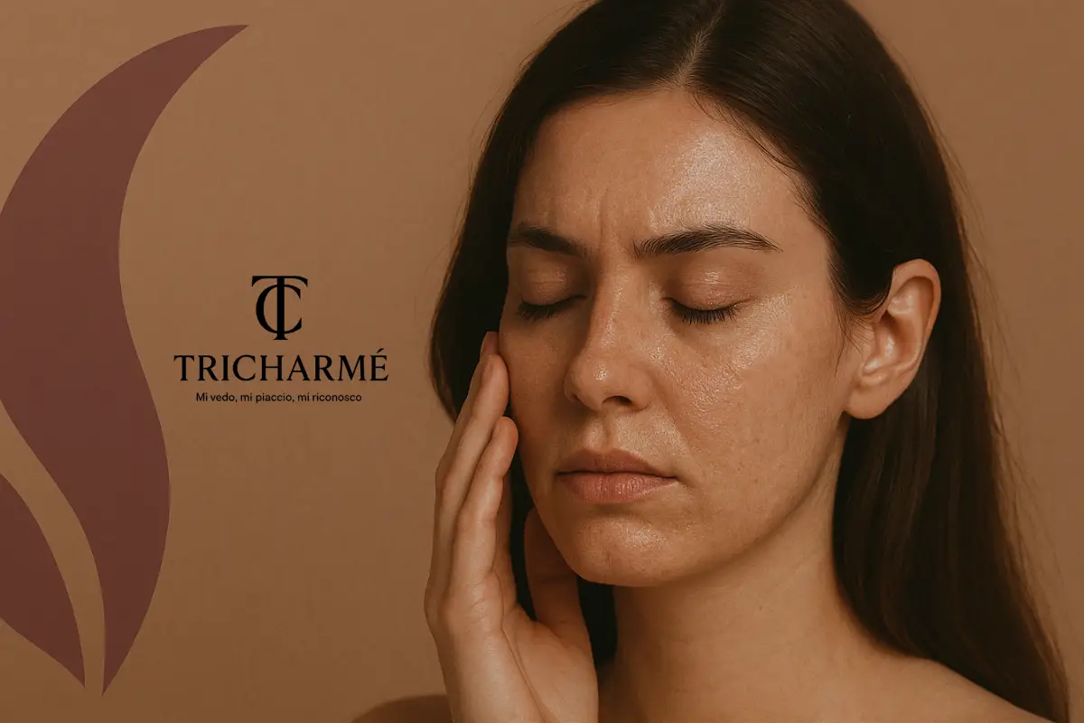 capelli-grassi - Tricharme - Tricharme Immagine evocativa per il problema della cute grassa regolare il sebo con i rituali Tricharmé
